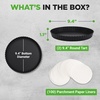 image:imageNutriChef 2 Round Tart Pans  9 Inch Carbon Steel Cheesecake Baking Trays with Removable Base  Nonstick amp Even Heat Distribution  Includes 100 Parchment Papers  Height of 1 Inch  Black
