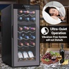 image:imageNutriChef 27 Bottle Wine Fridge  Dual Zone Wine Chiller  Adjustable Temperature 41F to 64F  Ultra Quiet Operation  Wine Cooler For Home amp Office  Free Standing 43x11x23 IN  Black18 Bottle Black No Handle