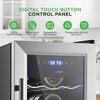 image:imageNutriChef 27 Bottle Wine Fridge  Dual Zone Wine Chiller  Adjustable Temperature 41F to 64F  Ultra Quiet Operation  Wine Cooler For Home amp Office  Free Standing 43x11x23 IN  Black18 Bottle SS Handle