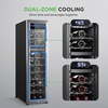 image:imageNutriChef 27 Bottle Wine Fridge  Dual Zone Wine Chiller  Adjustable Temperature 41F to 64F  Ultra Quiet Operation  Wine Cooler For Home amp Office  Free Standing 43x11x23 IN  Black27 Bottle SS Handle