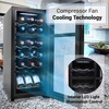image:imageNutriChef 27 Bottle Wine Fridge  Dual Zone Wine Chiller  Adjustable Temperature 41F to 64F  Ultra Quiet Operation  Wine Cooler For Home amp Office  Free Standing 43x11x23 IN  Black18 Bottle Black No Handle