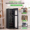 image:imageNutriChef 27 Bottle Wine Fridge  Dual Zone Wine Chiller  Adjustable Temperature 41F to 64F  Ultra Quiet Operation  Wine Cooler For Home amp Office  Free Standing 43x11x23 IN  Black27 Bottle SS Handle
