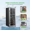 image:imageNutriChef 27 Bottle Wine Fridge  Dual Zone Wine Chiller  Adjustable Temperature 41F to 64F  Ultra Quiet Operation  Wine Cooler For Home amp Office  Free Standing 43x11x23 IN  Black18 Bottle SS Handle