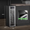 image:imageNutriChef 27 Bottle Wine Fridge  Dual Zone Wine Chiller  Adjustable Temperature 41F to 64F  Ultra Quiet Operation  Wine Cooler For Home amp Office  Free Standing 43x11x23 IN  Black24 Bottle SS Handle