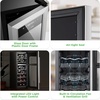 image:imageNutriChef 27 Bottle Wine Fridge  Dual Zone Wine Chiller  Adjustable Temperature 41F to 64F  Ultra Quiet Operation  Wine Cooler For Home amp Office  Free Standing 43x11x23 IN  Black18 Bottle SS Handle