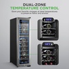 image:imageNutriChef 27 Bottle Wine Fridge  Dual Zone Wine Chiller  Adjustable Temperature 41F to 64F  Ultra Quiet Operation  Wine Cooler For Home amp Office  Free Standing 43x11x23 IN  Black24 Bottle SS Handle