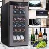 image:imageNutriChef 27 Bottle Wine Fridge  Dual Zone Wine Chiller  Adjustable Temperature 41F to 64F  Ultra Quiet Operation  Wine Cooler For Home amp Office  Free Standing 43x11x23 IN  Black18 Bottle Black No Handle