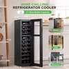 image:imageNutriChef 27 Bottle Wine Fridge  Dual Zone Wine Chiller  Adjustable Temperature 41F to 64F  Ultra Quiet Operation  Wine Cooler For Home amp Office  Free Standing 43x11x23 IN  Black27 Bottle Black No Handle