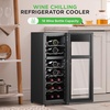 image:imageNutriChef 27 Bottle Wine Fridge  Dual Zone Wine Chiller  Adjustable Temperature 41F to 64F  Ultra Quiet Operation  Wine Cooler For Home amp Office  Free Standing 43x11x23 IN  Black18 Bottle SS Handle