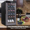 image:imageNutriChef 27 Bottle Wine Fridge  Dual Zone Wine Chiller  Adjustable Temperature 41F to 64F  Ultra Quiet Operation  Wine Cooler For Home amp Office  Free Standing 43x11x23 IN  Black18 Bottle Black No Handle