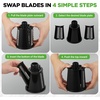 image:imageNutriChef 5 in 1 Cheese Grater amp Shredder  5 Different Blades for Thin Thick Julienne Strips Wavy amp Straight Strips  Includes Hand Crank Strong Suction Base amp Storage Container  BlackBlack