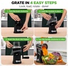 image:imageNutriChef 5 in 1 Cheese Grater amp Shredder  5 Different Blades for Thin Thick Julienne Strips Wavy amp Straight Strips  Includes Hand Crank Strong Suction Base amp Storage Container  BlackBlack