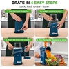 image:imageNutriChef 5 in 1 Cheese Grater amp Shredder  5 Different Blades for Thin Thick Julienne Strips Wavy amp Straight Strips  Includes Hand Crank Strong Suction Base amp Storage Container  BlackBlue
