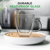 image:imageNutriChef 52 Oz Espresso Cups Set Of 2 Double Walled Glass Coffee Mugs For Hot And Cold Drinks Insulated Glass Coffee Mugs With Handle2 Pcs