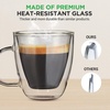 image:imageNutriChef 52 Oz Espresso Cups Set Of 2 Double Walled Glass Coffee Mugs For Hot And Cold Drinks Insulated Glass Coffee Mugs With Handle2 Pcs