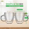 image:imageNutriChef 52 Oz Espresso Cups Set Of 2 Double Walled Glass Coffee Mugs For Hot And Cold Drinks Insulated Glass Coffee Mugs With Handle2 Pcs