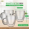 image:imageNutriChef 52 Oz Espresso Cups Set Of 2 Double Walled Glass Coffee Mugs For Hot And Cold Drinks Insulated Glass Coffee Mugs With Handle4 Pcs