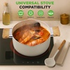 image:imageNutriChef Ceramic Cookware Set with Cooking Utensils 14Piece Nonstick Cookware Set with Glass Lids Compatible with All Cooktops HeatResistant Handles and Stylish Finish BeigeBeige