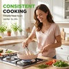 image:imageNutriChef Ceramic Cookware Set with Cooking Utensils 14Piece Nonstick Cookware Set with Glass Lids Compatible with All Cooktops HeatResistant Handles and Stylish Finish BeigePink