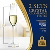 image:imageNutriChef Champaign Glasses  7Oz Clear Champagne Flutes Set of 2 Elegant Tall Long Stemmed Glass with Narrow Rims Seamless Bowl Lead And Dishwasher Safe Glass For Party New Year Christmas7Oz Champagne Flutes