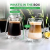 image:imageNutriChef Double Wall Insulated Glasses  2pcs 8 oz High Borosilicate Glass Sweat Free Mugs Clear Drinkware for HotCold Drinks Coffee Espresso Cappuccino Latte Tea Microwavable Dishwasher Safe