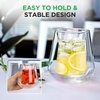 image:imageNutriChef Double Wall Insulated Glasses  2pcs 8 oz High Borosilicate Glass Sweat Free Mugs Clear Drinkware for HotCold Drinks Coffee Espresso Cappuccino Latte Tea Microwavable Dishwasher Safe