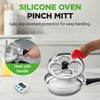 image:imageNutriChef Egg Poacher Pan Set  787 Stainless Steel Poached Egg Cooker with 4 NonStick Poaching Cups Glass Lid Timer Oven Mitt and Spatula for Perfect Poached Eggs Induction Compatible Silver
