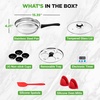 image:imageNutriChef Egg Poacher Pan Set  787 Stainless Steel Poached Egg Cooker with 4 NonStick Poaching Cups Glass Lid Timer Oven Mitt and Spatula for Perfect Poached Eggs Induction Compatible Silver