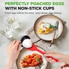 image:imageNutriChef Egg Poacher Pan Set  787 Stainless Steel Poached Egg Cooker with 4 NonStick Poaching Cups Glass Lid Timer Oven Mitt and Spatula for Perfect Poached Eggs Induction Compatible Silver
