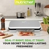 image:imageNutriChef Food Vacuum Sealer Machine 110W Stainless Steel Automatic Chamber Vacuum Sealer with LED Touch Controls For Food Storage 5 Reusable Vacuum Bags Hose amp Wine Stopper 14 x 6 x 3Silver