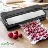 image:imageNutriChef Food Vacuum Sealer Machine 110W Stainless Steel Automatic Chamber Vacuum Sealer with LED Touch Controls For Food Storage 5 Reusable Vacuum Bags Hose amp Wine Stopper 14 x 6 x 3BlackSilver
