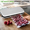image:imageNutriChef Food Vacuum Sealer Machine 110W Stainless Steel Automatic Chamber Vacuum Sealer with LED Touch Controls For Food Storage 5 Reusable Vacuum Bags Hose amp Wine Stopper 14 x 6 x 3Silver