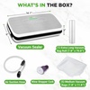 image:imageNutriChef Food Vacuum Sealer Machine 110W Stainless Steel Automatic Chamber Vacuum Sealer with LED Touch Controls For Food Storage 5 Reusable Vacuum Bags Hose amp Wine Stopper 14 x 6 x 3Silver