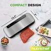 image:imageNutriChef Food Vacuum Sealer Machine 110W Stainless Steel Automatic Chamber Vacuum Sealer with LED Touch Controls For Food Storage 5 Reusable Vacuum Bags Hose amp Wine Stopper 14 x 6 x 3Stainless Steel