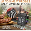 image:imageNutriChef Smart Bluetooth BBQ Grill Thermometer  Digital Display Stainless Dual Probes Safe to Leave in Outdoor Barbecue Meat Smoker  Wireless Remote Alert iOS Android Phone WiFi App  PWIRBBQ60Wifi
