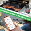 image:imageNutriChef Smart Bluetooth BBQ Thermometer  Zip Travel Case Upgraded Stainless Probe wLCD Display Wireless Remote Alert Android iPhone Gas Charcoal BBQ Smoker Temperature Monitoring  PWIRBBQ299
