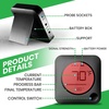 image:imageNutriChef Smart Bluetooth BBQ Thermometer  Zip Travel Case Upgraded Stainless Probe wLCD Display Wireless Remote Alert Android iPhone Gas Charcoal BBQ Smoker Temperature Monitoring  PWIRBBQ299