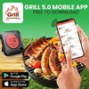 image:imageNutriChef Smart Bluetooth BBQ Thermometer  Zip Travel Case Upgraded Stainless Probe wLCD Display Wireless Remote Alert Android iPhone Gas Charcoal BBQ Smoker Temperature Monitoring  PWIRBBQ299