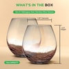 image:imageNutriChef Stemless 8 Wine Glasses 15 Ounces Hand Blown Glasses for Home Bar amp Restaurant Dishwasher Safe Gift Set for Wine Lovers FriendsSet of 2
