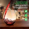 image:imageNutriChef Stemless 8 Wine Glasses 15 Ounces Hand Blown Glasses for Home Bar amp Restaurant Dishwasher Safe Gift Set for Wine Lovers FriendsSet of 4