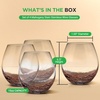 image:imageNutriChef Stemless 8 Wine Glasses 15 Ounces Hand Blown Glasses for Home Bar amp Restaurant Dishwasher Safe Gift Set for Wine Lovers FriendsSet of 4