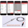 image:imageNutriChef Wireless Bluetooth BBQ Digital Thermometer  Upgraded Stainless Smart Dual Grill Probes w Remote Alert Safe to Use in Outdoor Barbecue Meat Smoker Works w iOS Android Phone  NutriChef