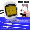 image:imageNutriChef Wireless Bluetooth BBQ Digital Thermometer  Upgraded Stainless Smart Dual Grill Probes w Remote Alert Safe to Use in Outdoor Barbecue Meat Smoker Works w iOS Android Phone  NutriChef