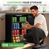 image:imageNutrichef Beer Fridge 108 Can Capacity  Freestanding Beverage Refrigerator with Glass Door for Beer amp Soda  Adjustable Temperature 21F to 64F  Adjustable Shelves  19 x 17 x 33 IN  Black