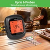 image:imageNutrichef Wireless Meat Thermometer with 2 Stainless Steel Probes Bluetooth and WiFi Smartphone App for Monitoring Food Temp and Remote Alerts Digital Display for Grilling and BBQ SmokingBlack 2 Probes  Carry Case