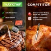 image:imageNutrichef Wireless Meat Thermometer with 2 Stainless Steel Probes Bluetooth and WiFi Smartphone App for Monitoring Food Temp and Remote Alerts Digital Display for Grilling and BBQ SmokingBlack 2 Probes  Carry Case