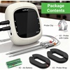 image:imageNutrichef Wireless Meat Thermometer with 2 Stainless Steel Probes Bluetooth and WiFi Smartphone App for Monitoring Food Temp and Remote Alerts Digital Display for Grilling and BBQ SmokingWhite 2 Probes