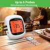 image:imageNutrichef Wireless Meat Thermometer with 2 Stainless Steel Probes Bluetooth and WiFi Smartphone App for Monitoring Food Temp and Remote Alerts Digital Display for Grilling and BBQ SmokingWhite 2 Probes