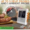 image:imageNutrichef Wireless Meat Thermometer with 2 Stainless Steel Probes Bluetooth and WiFi Smartphone App for Monitoring Food Temp and Remote Alerts Digital Display for Grilling and BBQ SmokingStainless 2 Probes