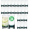 image:image125oz Highball Drinking Glasses  Set of 2 Heavy Base Tall Tumbler Clear Glassware for Water Wine Beer Liquor Gin Cocktail Whiskey Juice Iced Coffee Mixed Drinks Dishwasher Safe24 Piece
